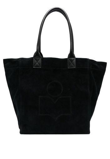 Isabel Marant logo-embroidered suede tote bag - Nero