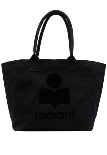 Isabel Marant Yenki flocked-logo tote bag - Nero