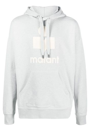 Isabel Marant Miley flocked-logo hoodie - Blu