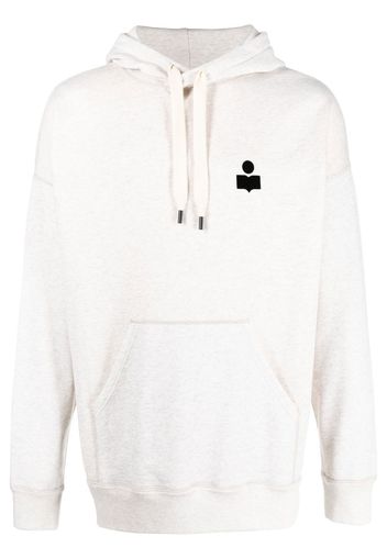 Isabel Marant logo-print drawstring hoodie - Toni neutri