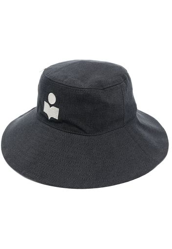 Isabel Marant embroidered-logo drawstring bucket hat - Grigio