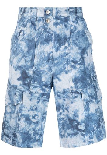 Isabel Marant bleached-effect cargo shorts - Blu