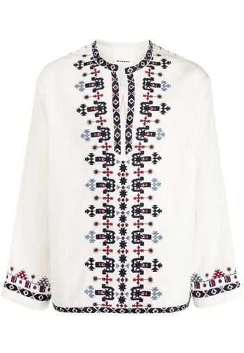 Isabel Marant embroidered design shirt - Bianco