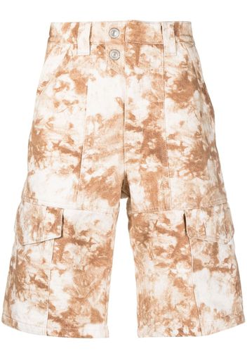 Isabel Marant bleached-effect cargo shorts - Marrone