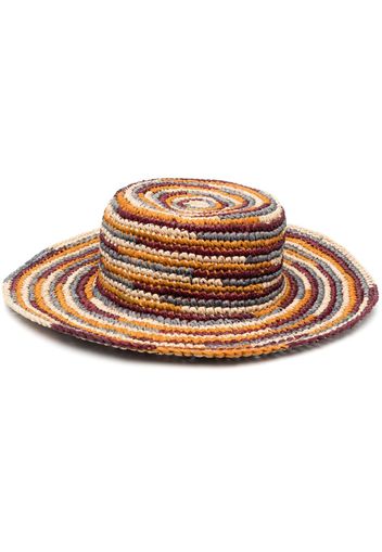 Isabel Marant logo-patch woven raffia sun hat - Giallo