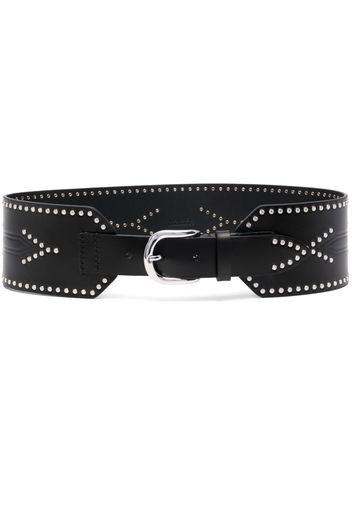 ISABEL MARANT stud-embellished leather belt - Nero