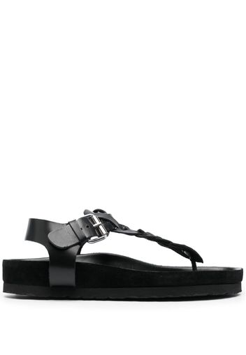 ISABEL MARANT braid-detail leather sandals - Nero