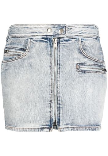 ISABEL MARANT zip-up mini denim skirt - Blu