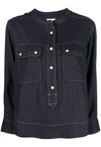 ISABEL MARANT Tecoyo flap-pocket shirt - Blu