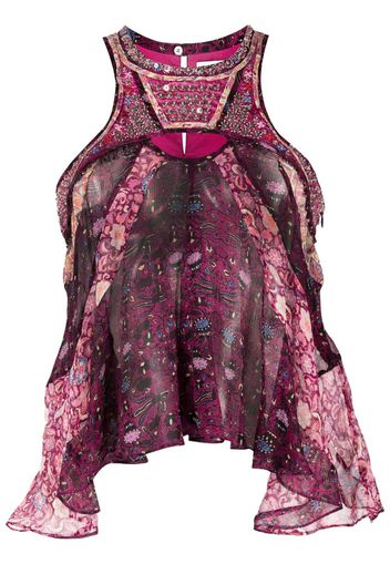 ISABEL MARANT mix-print draped tank top - Rosa