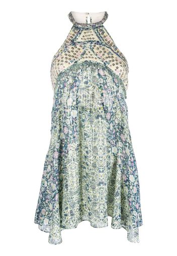 ISABEL MARANT floral-print sequinned dress - Blu