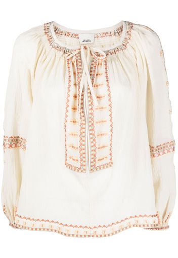 ISABEL MARANT sequin-embellished embroidered blouse - Toni neutri