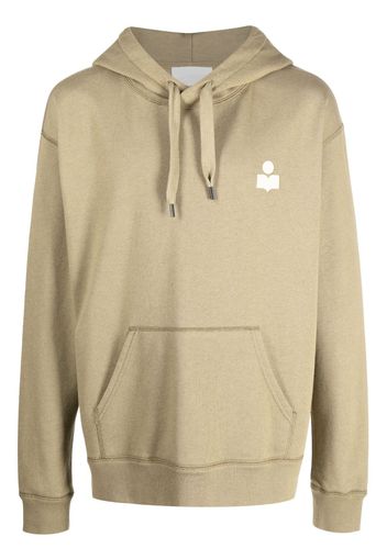 ISABEL MARANT appliqué-logo drawstring hoodie - Verde