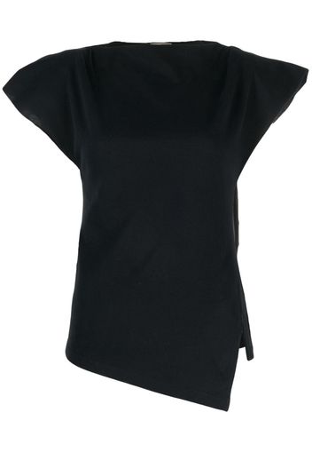 ISABEL MARANT Sebani padded asymmetric T-shirt - Nero