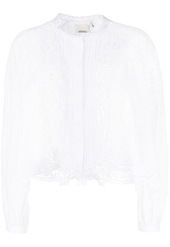 ISABEL MARANT lace-trim detail blouse - Bianco