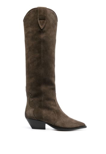 ISABEL MARANT Denvee 50mm knee-length suede boots - Verde