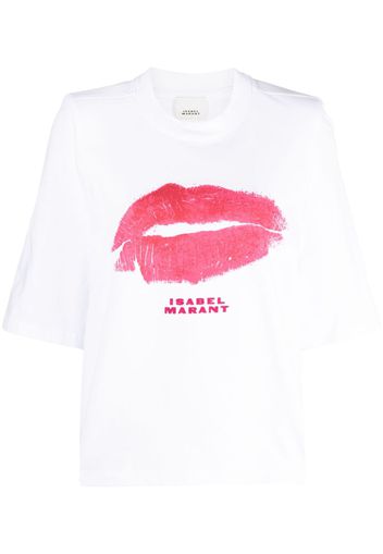 ISABEL MARANT lips-print cotton T-shirt - Bianco