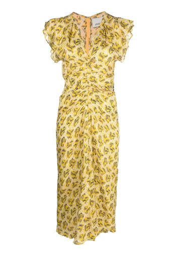 ISABEL MARANT floral-print midi dress - Giallo