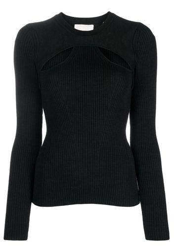 ISABEL MARANT cut-out ribbed top - Nero