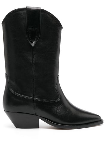 ISABEL MARANT leather block-heel boots - Nero