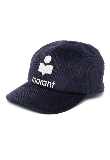 ISABEL MARANT Tyron logo-embroidered corduroy cap - Blu