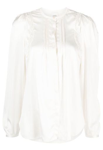 ISABEL MARANT lace-detail pleated blouse - Toni neutri