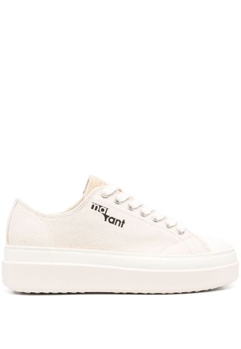 ISABEL MARANT Austen logo-print flatform sneakers - Toni neutri