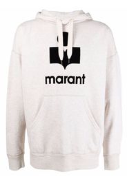 Isabel Marant Miley flocked-logo hoodie - Toni neutri