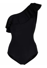 Isabel Marant ruffle-trim one-shoulder swimsuit - Nero