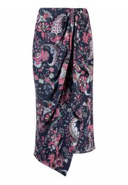 Isabel Marant paisley-print draped skirt - Blu