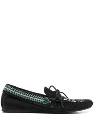 Isabel Marant embroidered suede loafers - Nero