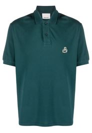 Isabel Marant embroidered-logo short-sleeved polo shirt - Verde