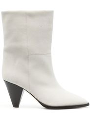 Isabel Marant suede 80mm ankle boots - Bianco