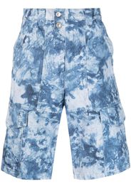 Isabel Marant bleached-effect cargo shorts - Blu
