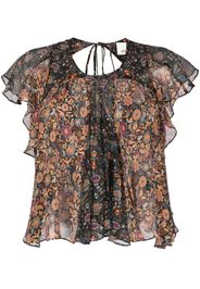 ISABEL MARANT floral-print silk blouse - Nero