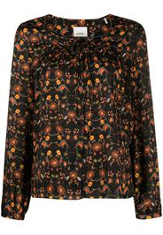 ISABEL MARANT floral-print round-neck blouse - Nero