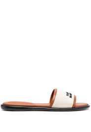 ISABEL MARANT logo print strap slides - Toni neutri