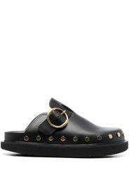 ISABEL MARANT stud-detailing flat leather mules - Nero