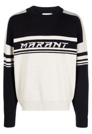 ISABEL MARANT intarsia knit-logo stripe-detail jumper - Nero