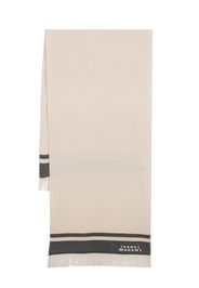 ISABEL MARANT logo-embroidered knit scarf - Toni neutri