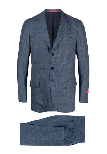 Isaia plaid-print single-breasted suit - Blu