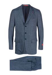 Isaia plaid-print single-breasted suit - Blu