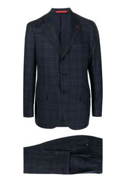 Isaia check-pattern single-breasted blazer - Blu