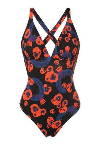 Isolda floral-print one-piece swimsuit - Nero