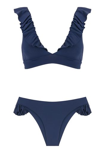 Isolda Bikini con ruches - Blu