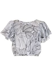 Isolda Blusa crop Sabiá con stampa - Bianco