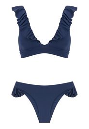 Isolda Bikini con ruches - Blu