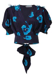 Isolda Top Lena a fiori - Blu