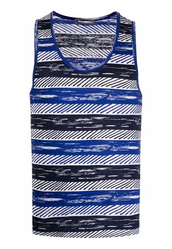 Issey Miyake Pre-Owned 1980s striped tank top - Blu