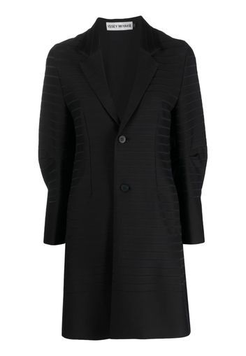 Issey Miyake striped single-breasted coat - Nero